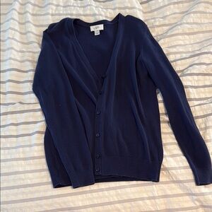 LOFT Blue Cardigan Sweater V-Neck Knit